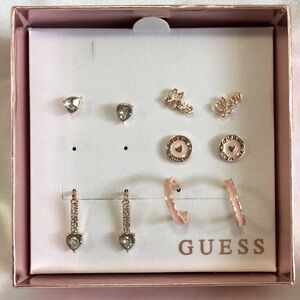 GUESS earring set 5 pairs Pink Rose